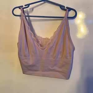 Pink Cropped Tank Top.